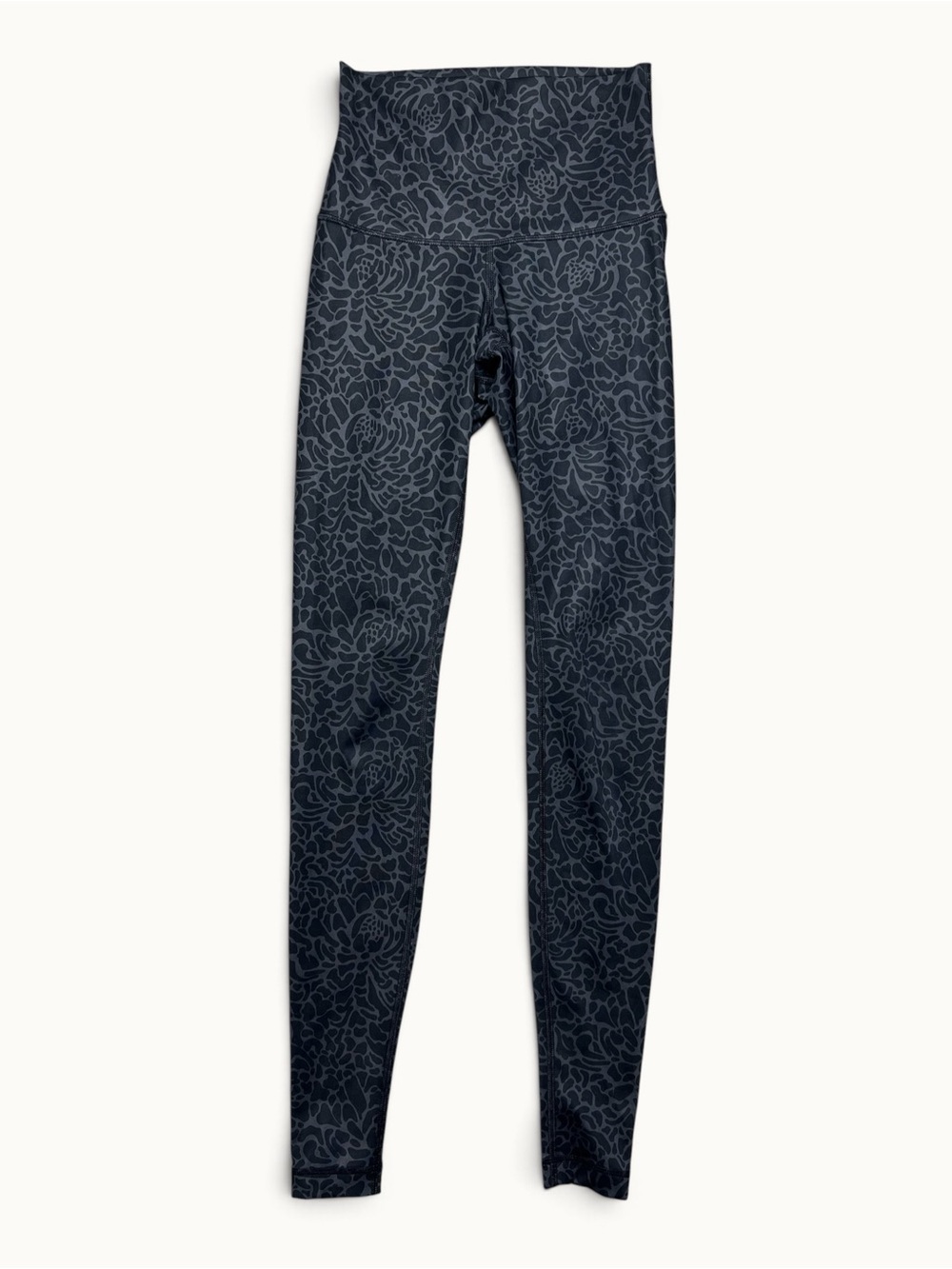 Lululemon Align Reversible Floral Leggings Gray Black High Rise Yoga Pants 6